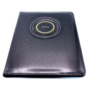 Boeing Black Leather Folio Tablet Case | Travel Business Work Organizer Essentia